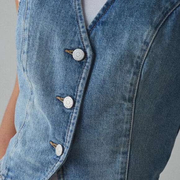 BDG Natasha Denim Button-Front Vest Top - Picture 3 of 4